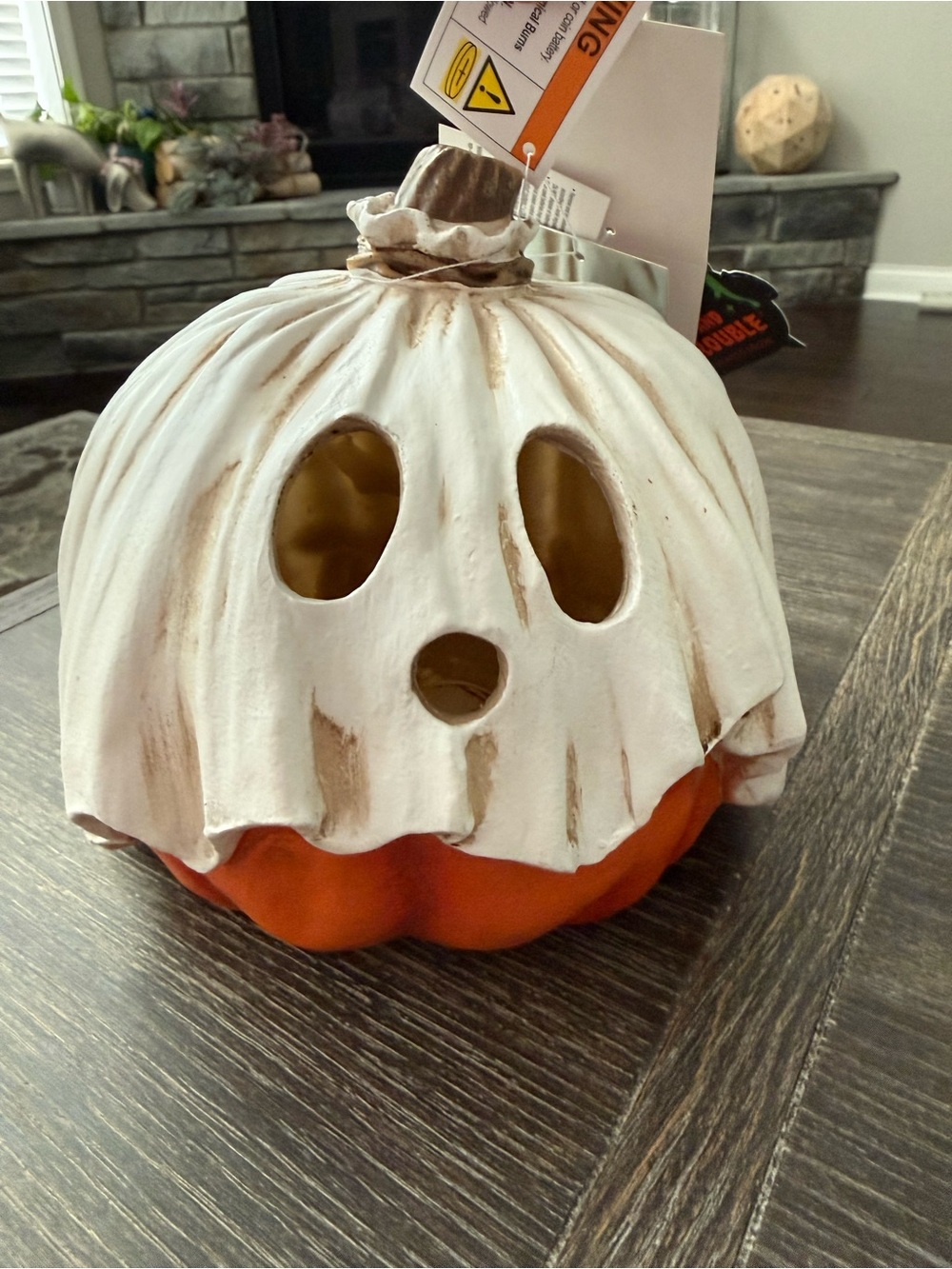 NWT Halloween Ghost Light Up Pumpkin